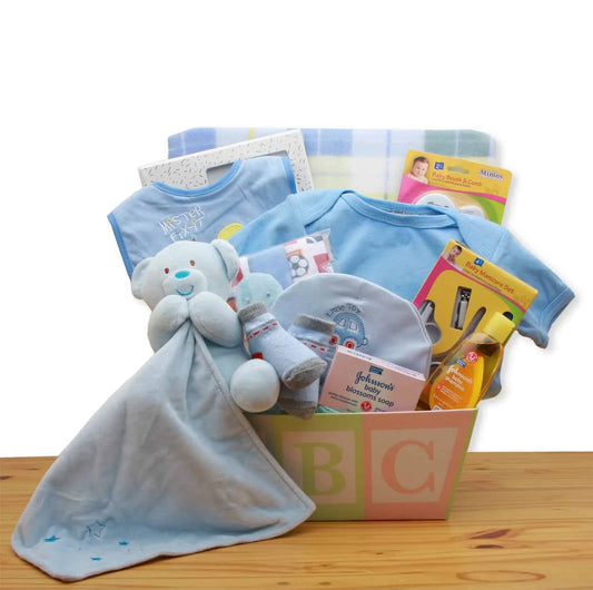 Easy as ABC New Baby Gift Basket – Blue