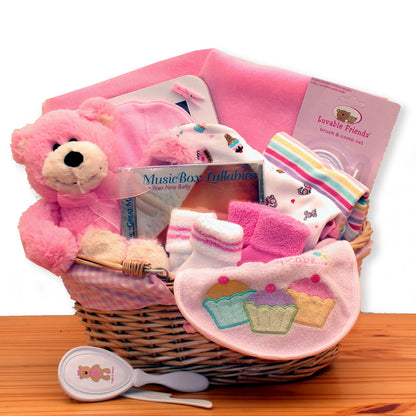 Simply The Baby Basics New Baby Gift Basket -Pink